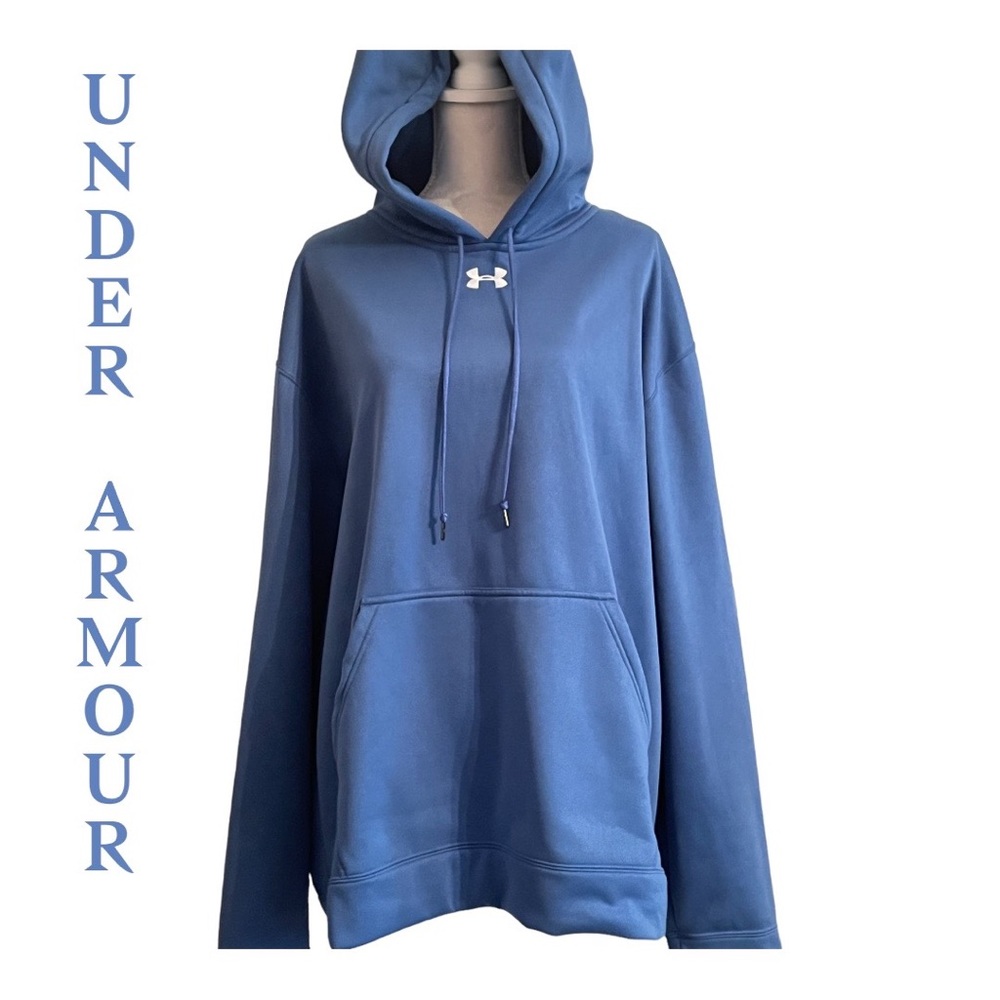 Under Armour Mens Hoodie Sweatshirt Pullover Loose Fit Blue size 2XL